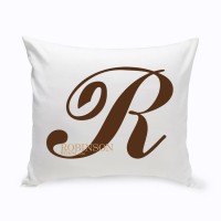 JDS Personalized Gifts Personalized Calligraphy Monogram Cotton Throw Pillow JMSI2684